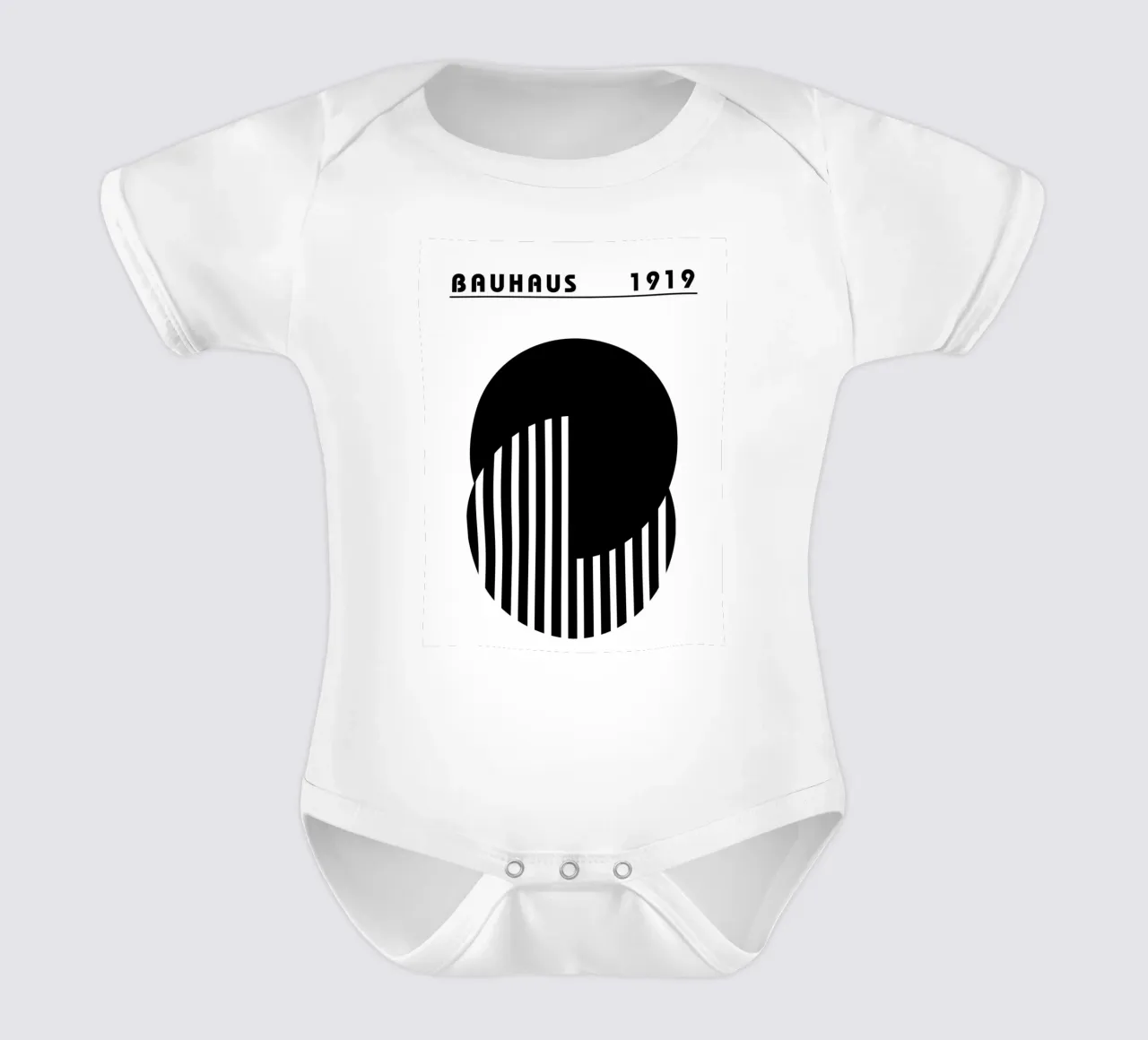 Poster Bauhaus 1919 Minimal Bianco Nero body neonato maniche corte da Studio Vibe