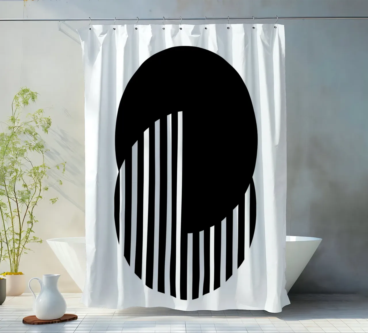 Bauhaus Poster 1919 Minimal Black White shower curtain by Studio Vibe