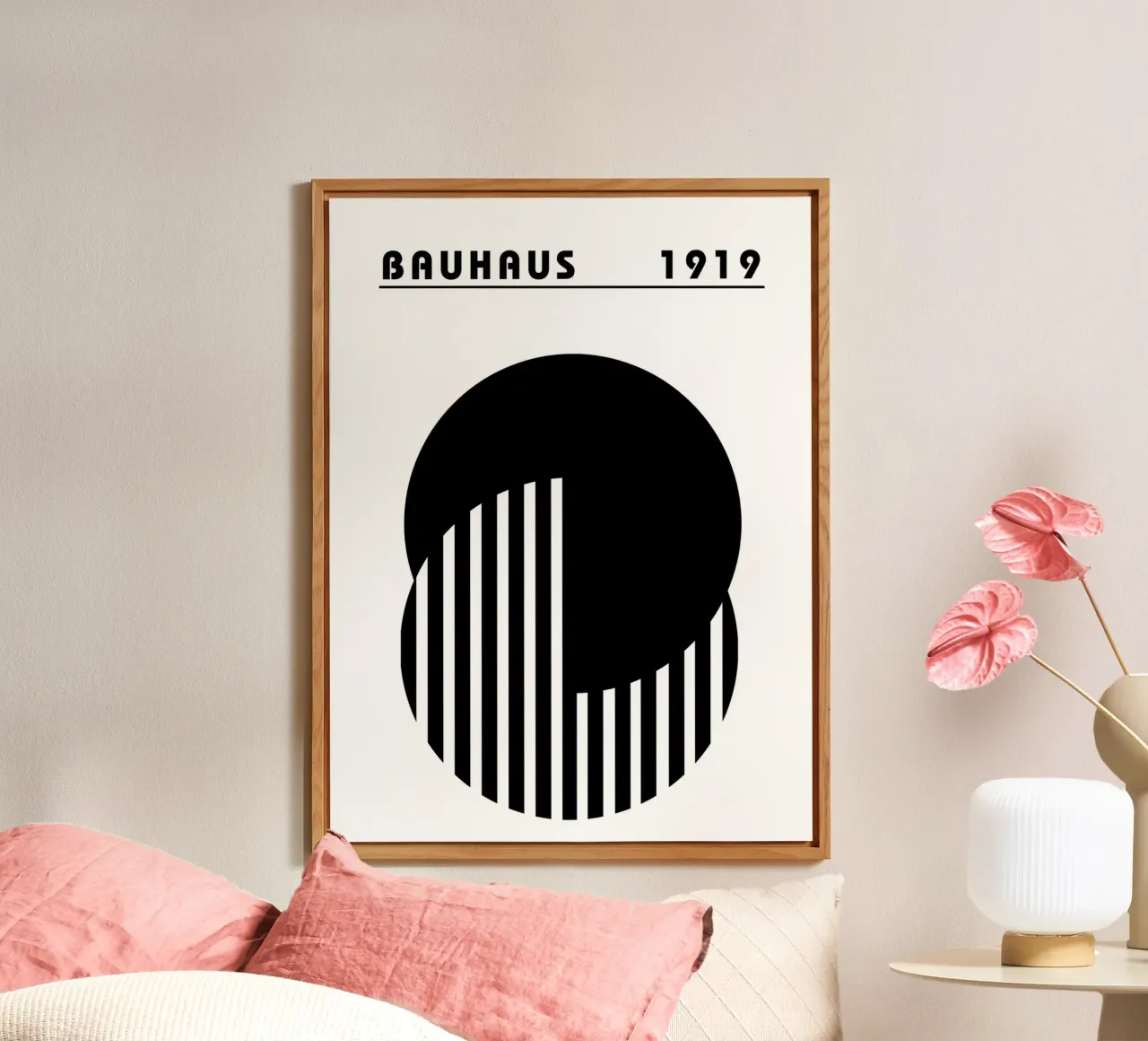 Poster Bauhaus 1919 Minimal Bianco Nero alluminio dibond da Studio Vibe
