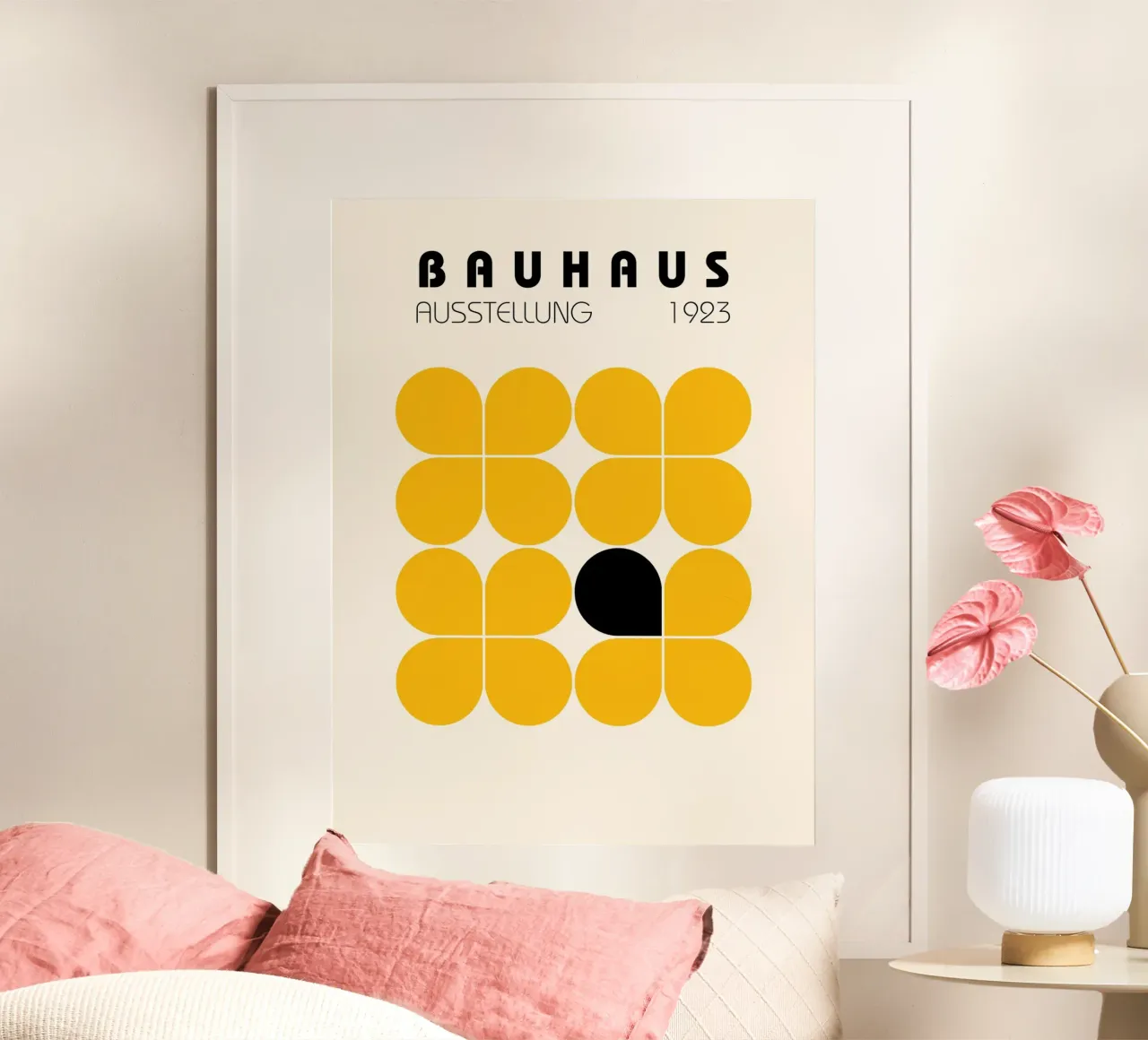Griglia floreale Bauhaus poster con telaio in plastica da Studio Vibe