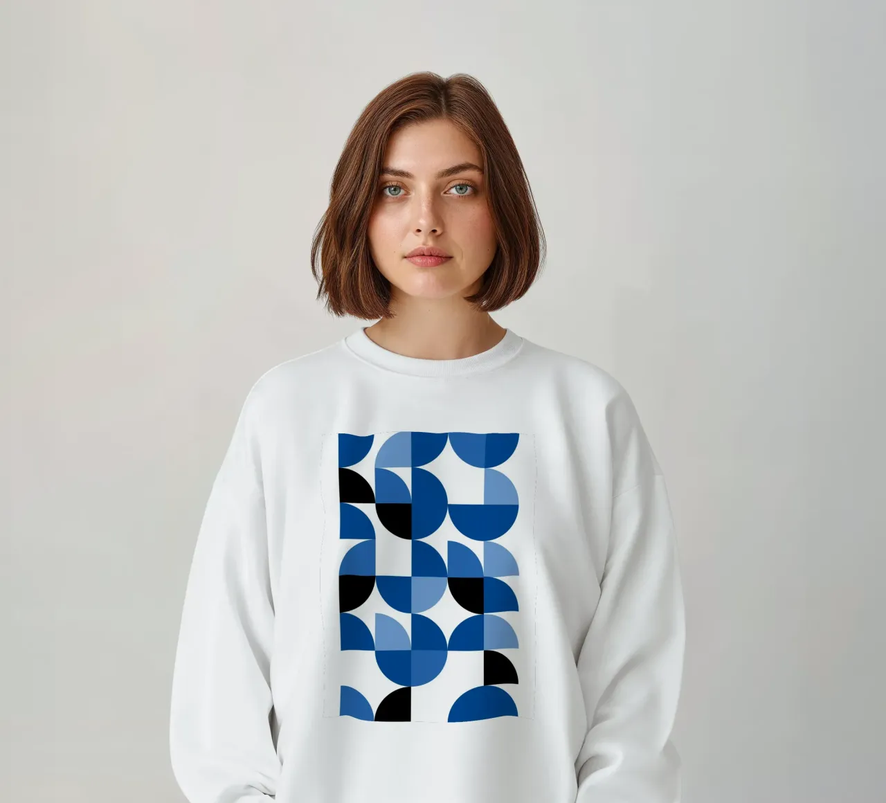 Bauhaus - Geometric Blue Rhythm sweatshirt by Studio Vibe