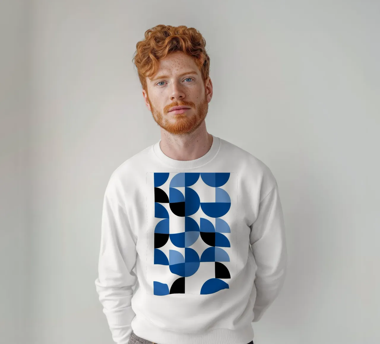 Bauhaus - Geometric Blue Rhythm sweatshirt by Studio Vibe