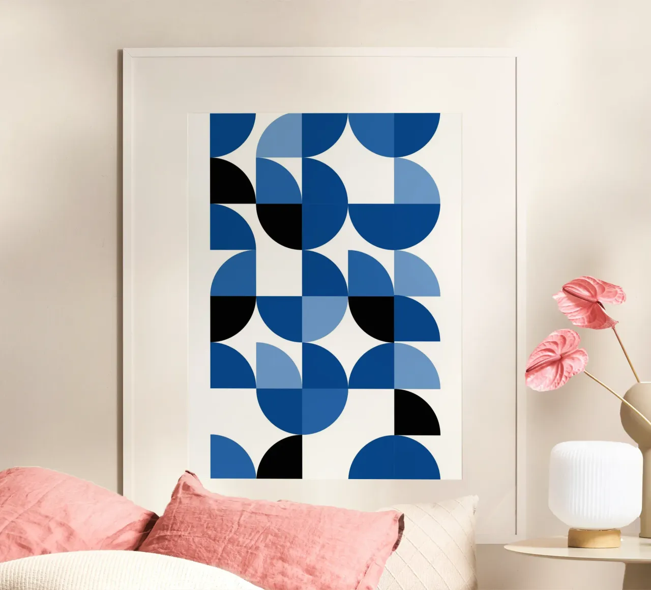 Bauhaus - Ritmo geometrico blu poster da Studio Vibe