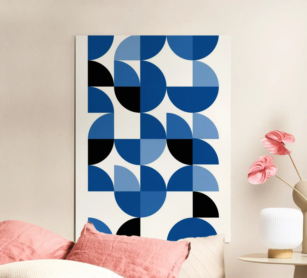 Bauhaus - Ritmo geometrico blu poster da Studio Vibe