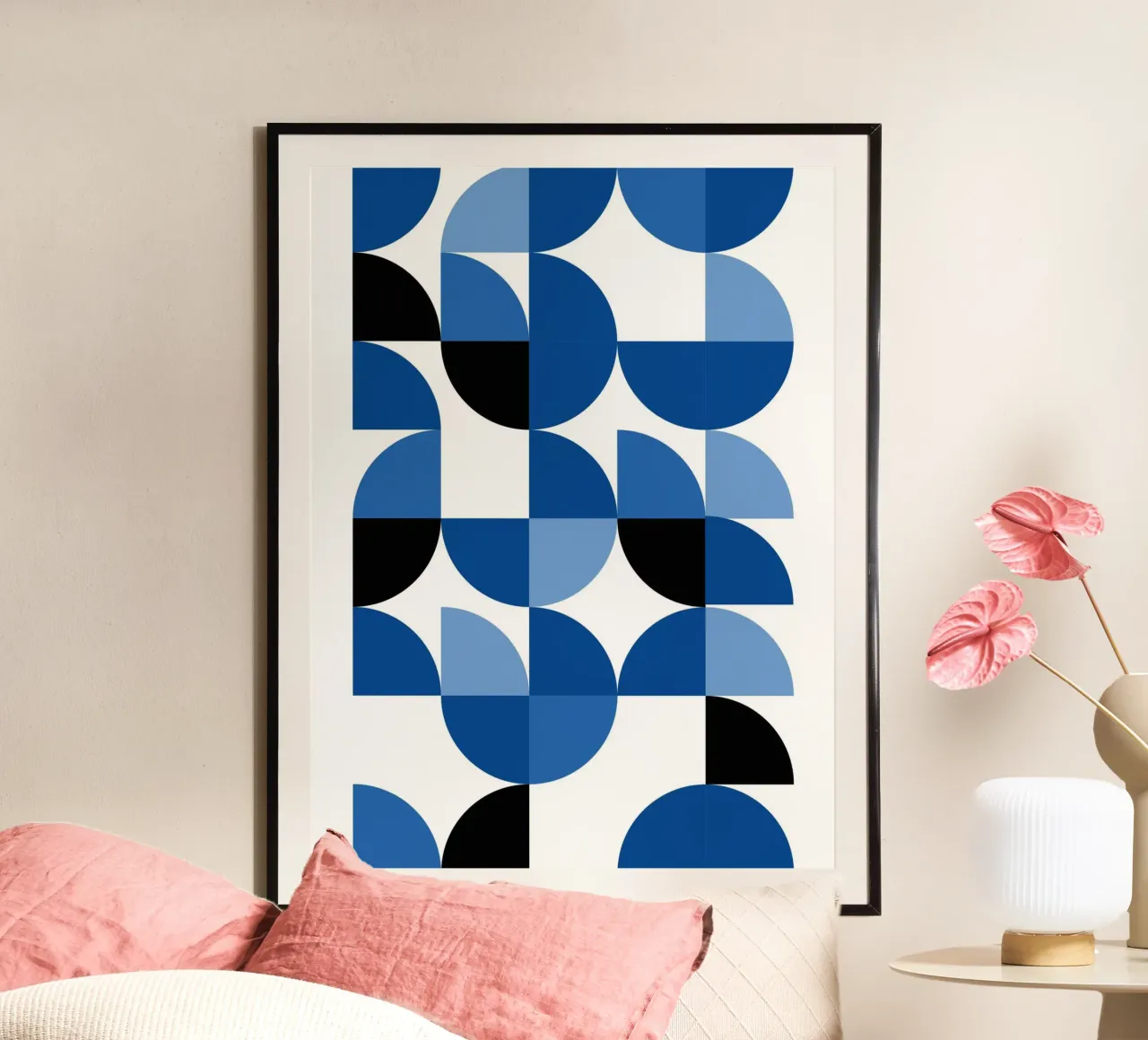 Bauhaus - Ritmo geometrico blu poster da Studio Vibe
