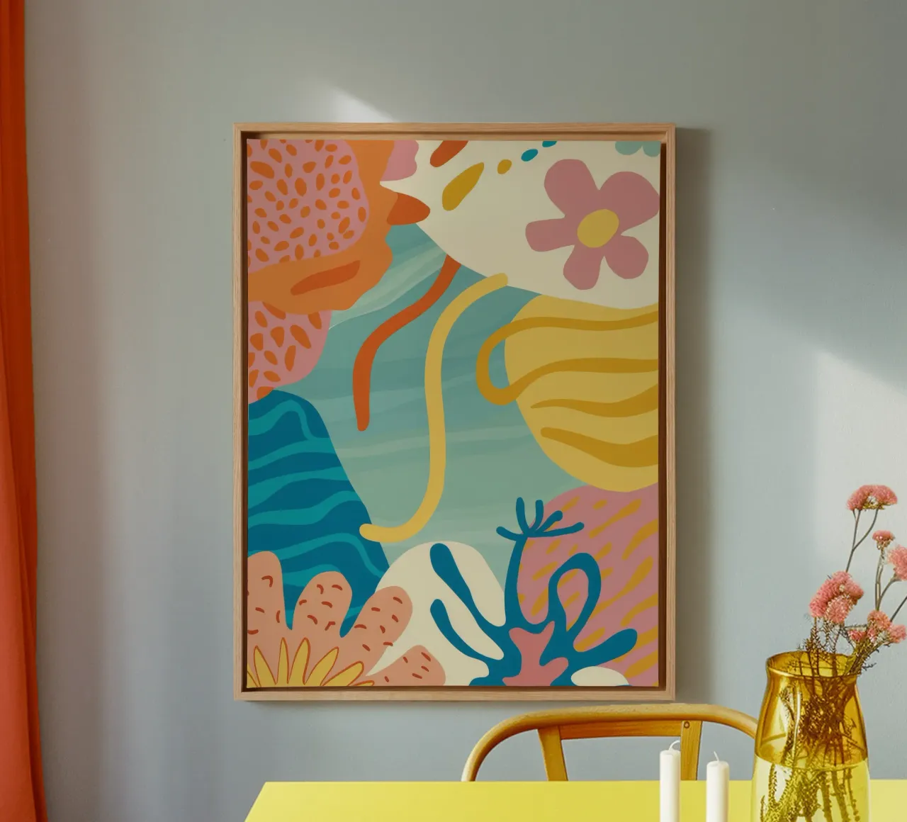 Pastel Flora Dream tela con Cornice a cassetta da Lumi Eyes