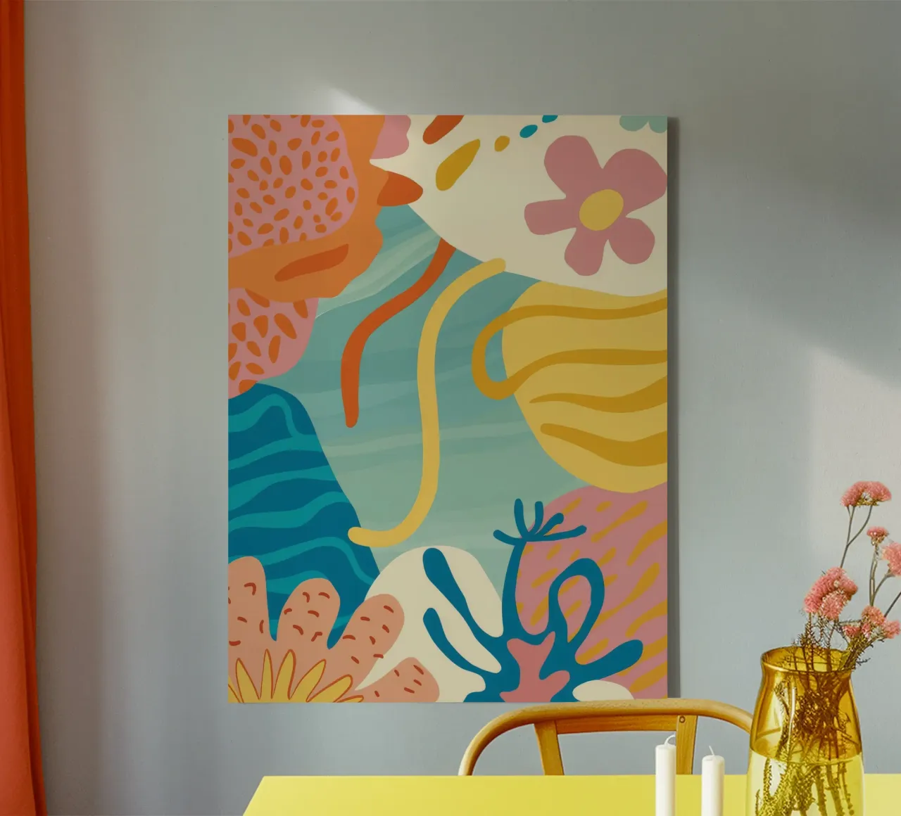 Pastel Flora Dream tela con Cornice a cassetta da Lumi Eyes