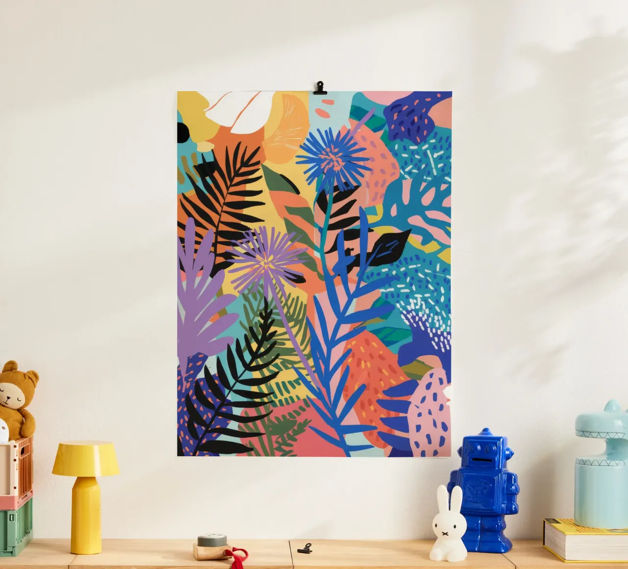 Notturno Jungle Lush poster con telaio in plastica da Lumi Eyes