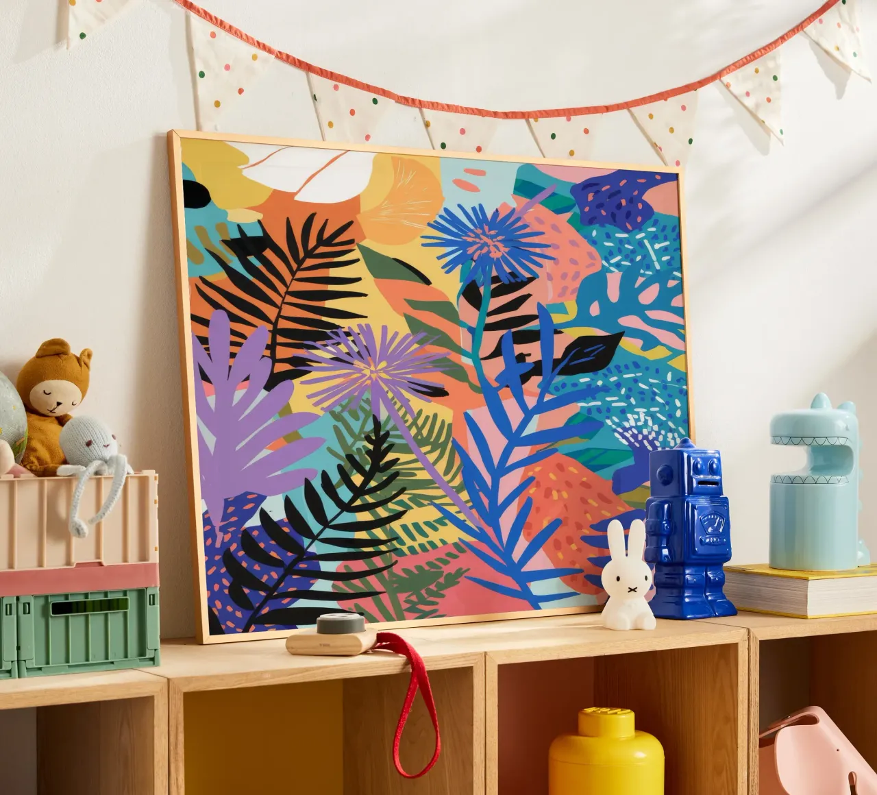 Notturno Jungle Lush poster con telaio in plastica da Lumi Eyes