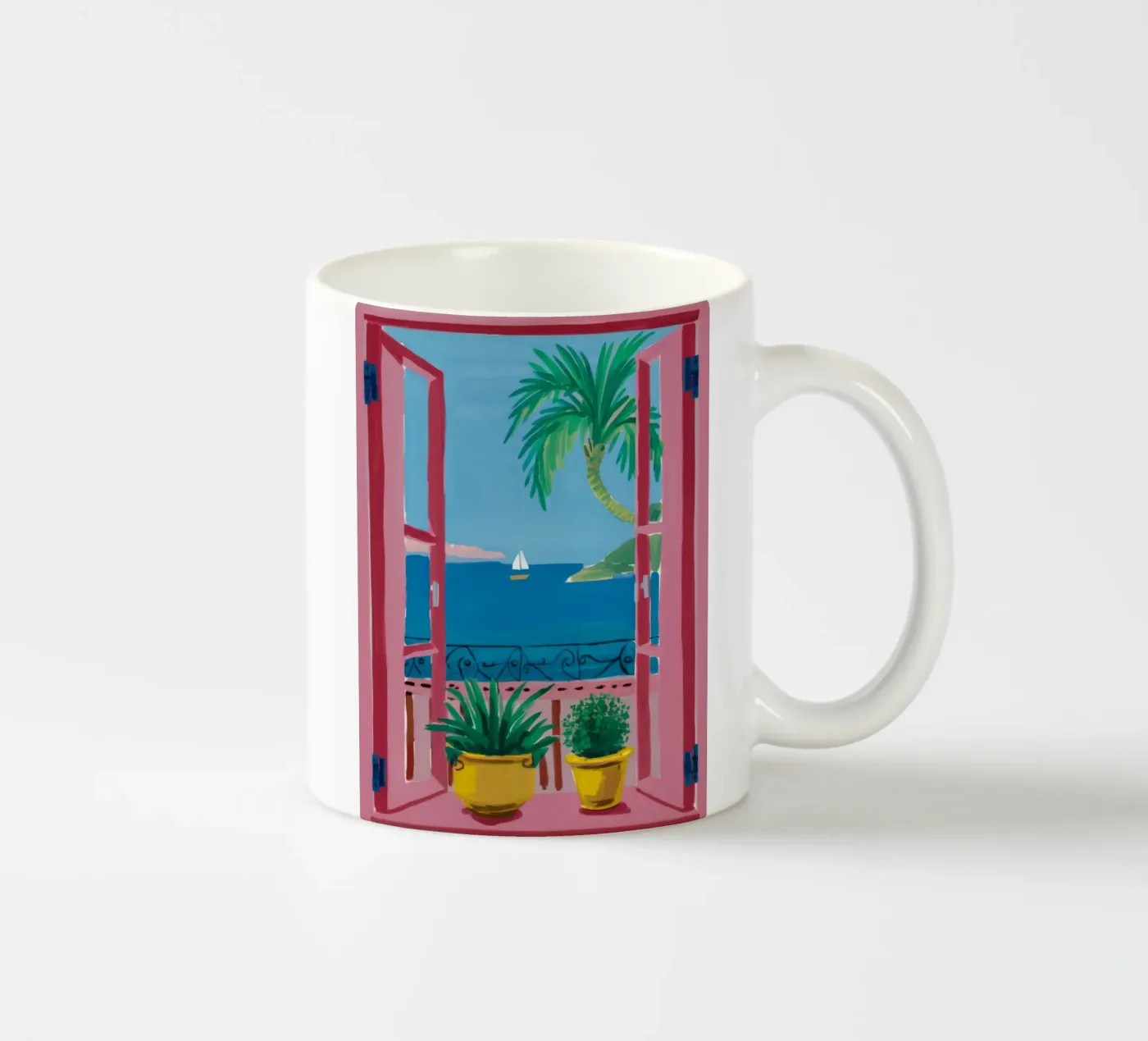 Azure Window Escape ceramic mug by Lumi Eyes
