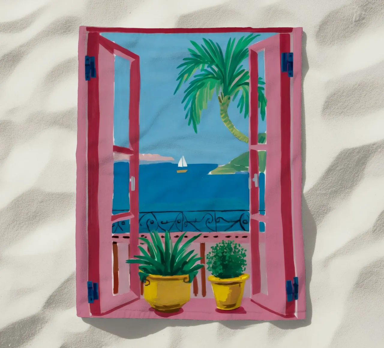 Azure Window Escape beach towel by Lumi Eyes