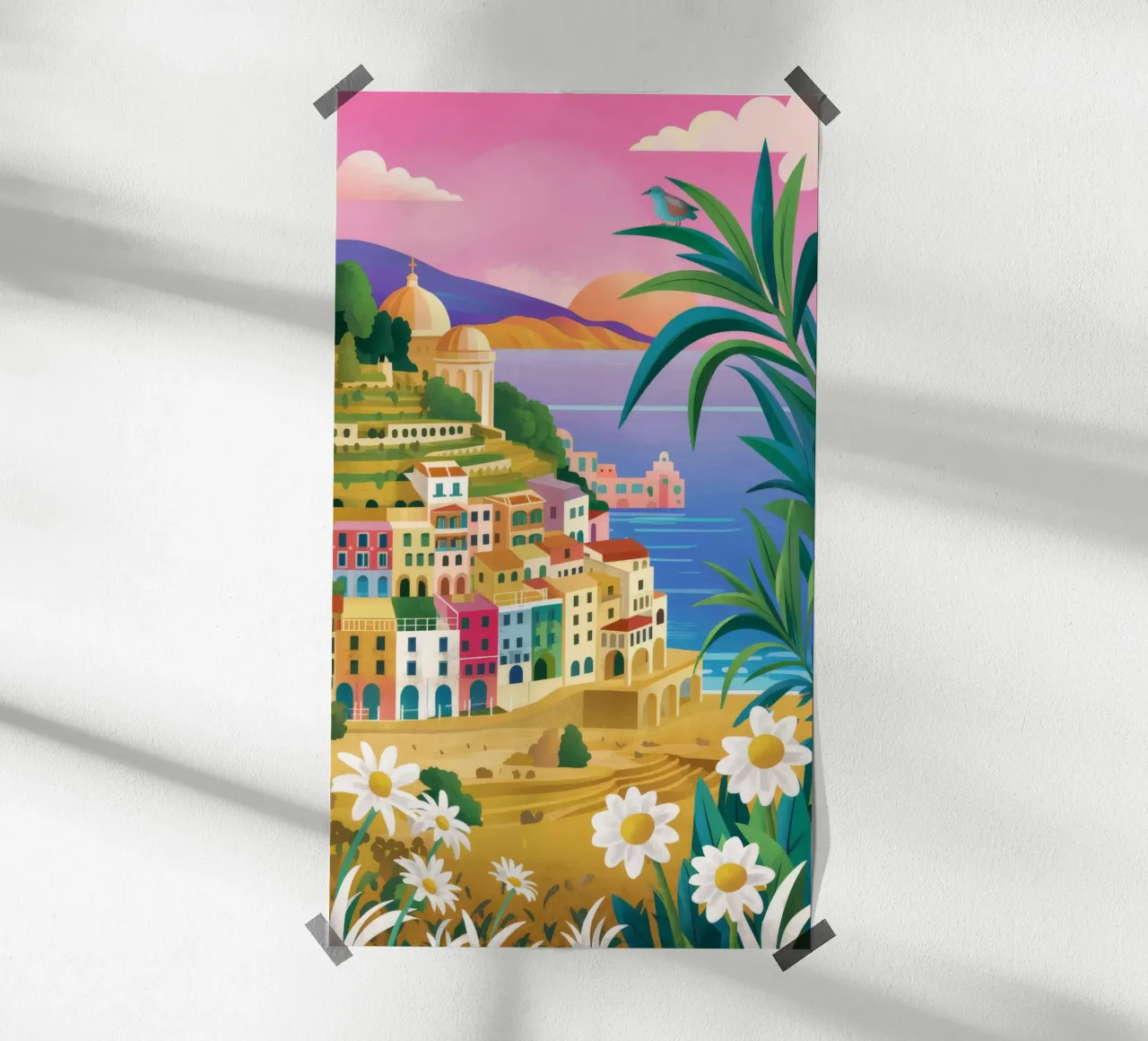 Riviera Hued Vista poster con telaio in legno da Lumi Eyes