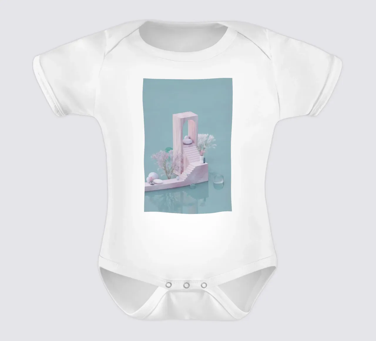 scale colori pastello body neonato maniche corte da Earthly Visions
