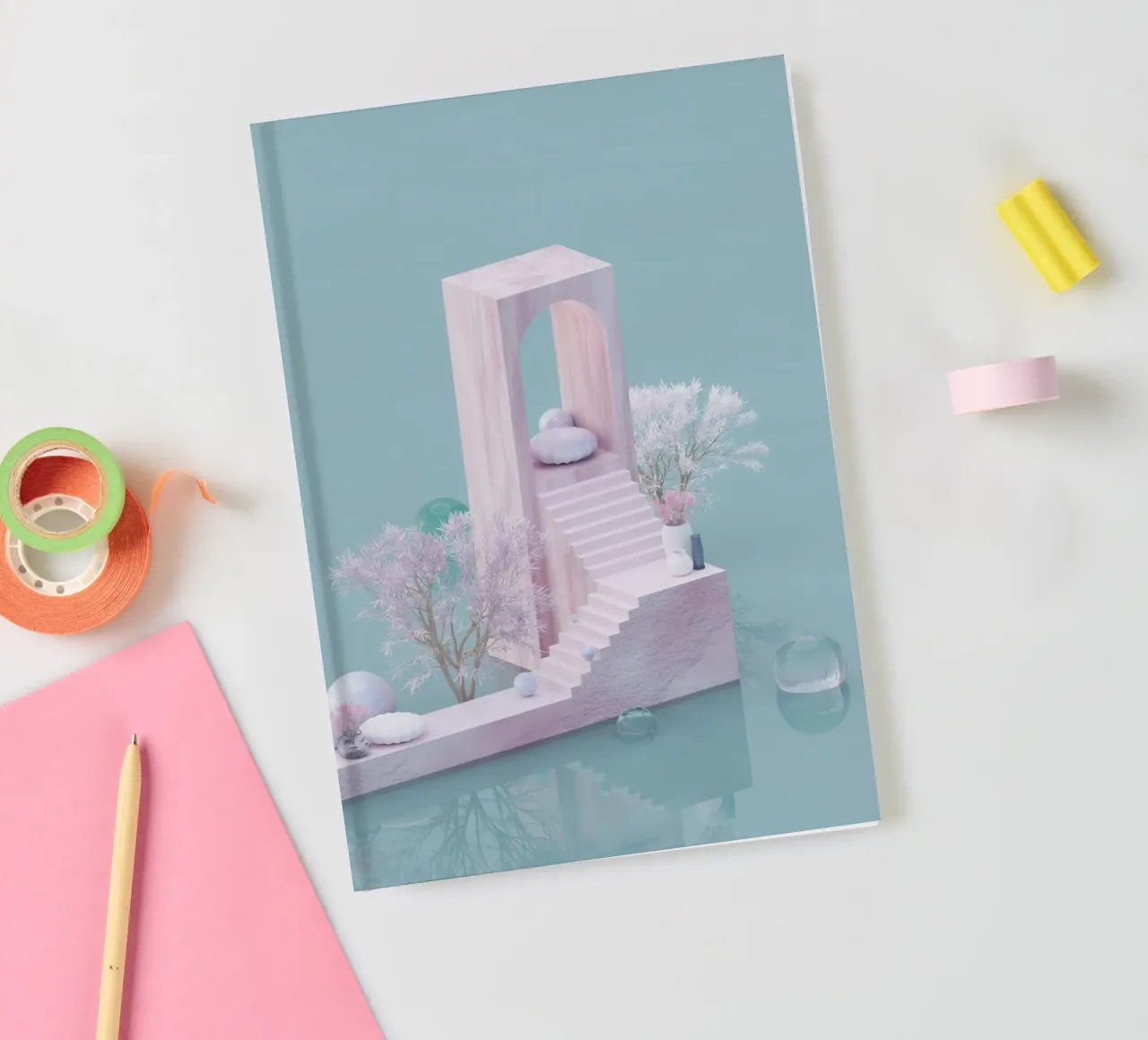stairs pastel colors notebook by Earthly Visions