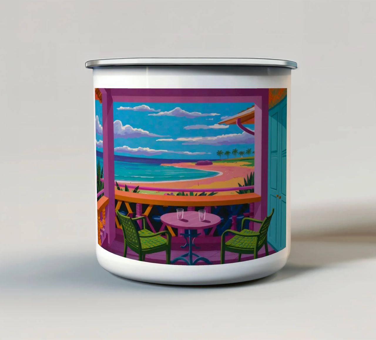 Terrazza Serenità del mare tazza in smalto da Lumi Eyes