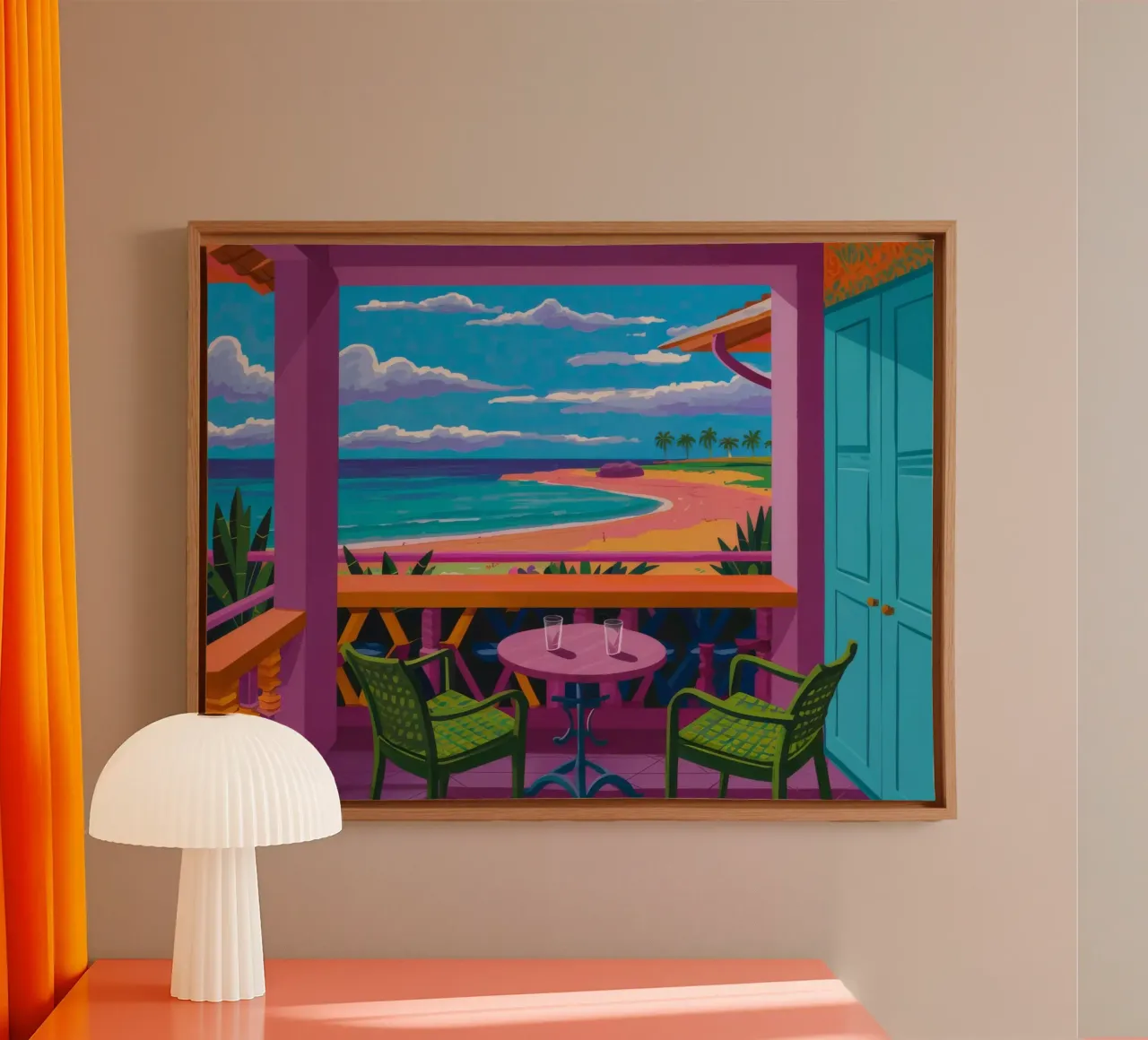 Terrazza Serenità del mare tela con Cornice a cassetta da Lumi Eyes