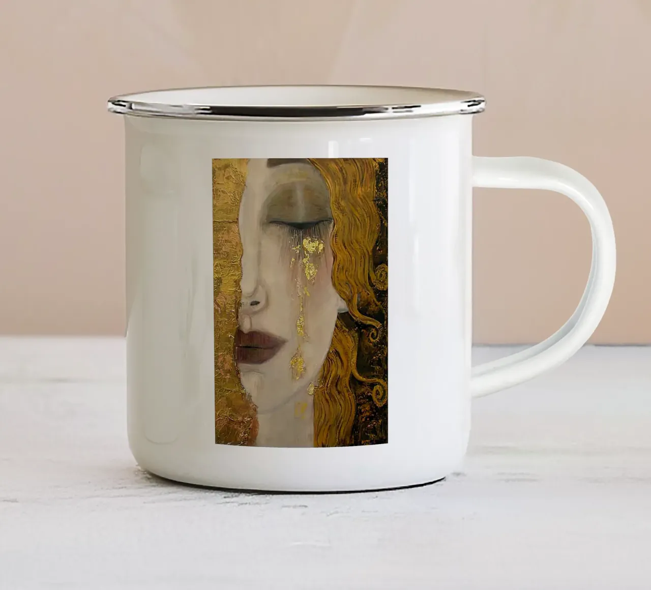 Le lacrime d'oro di Gustav Klimt tazza in smalto da DuncanBennett shop