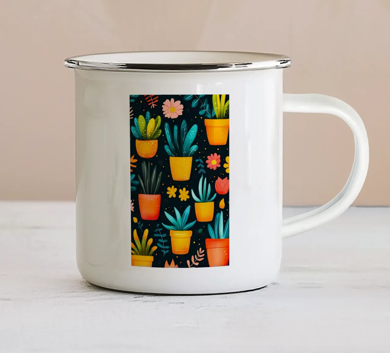 Piante in vaso tazza in smalto da Justyna Jaszke JBJart