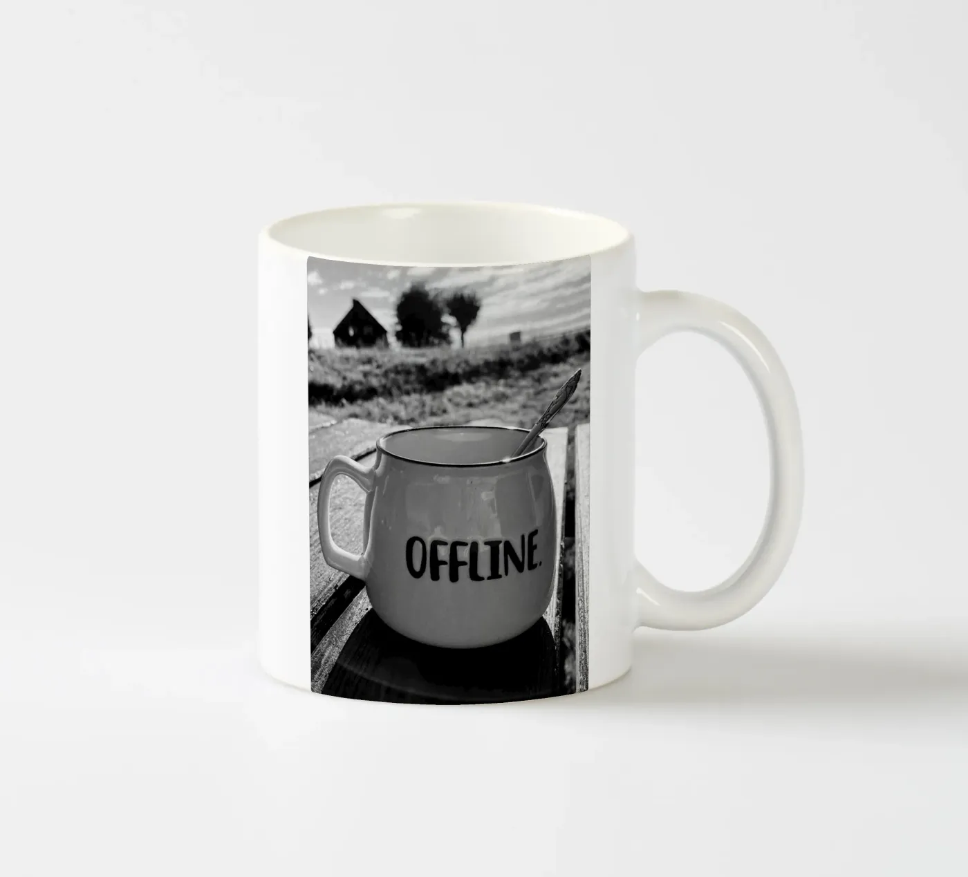OFFLINE ceramic mug by SMRT STUDIO