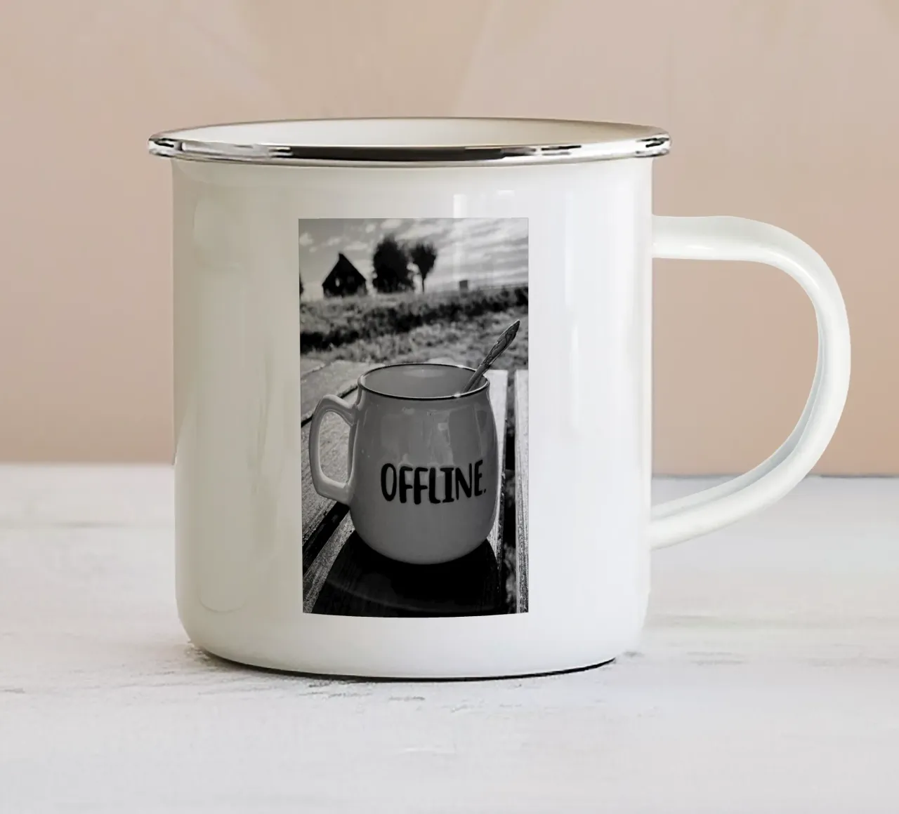 OFFLINE taza de esmalte de Einfach Uebel