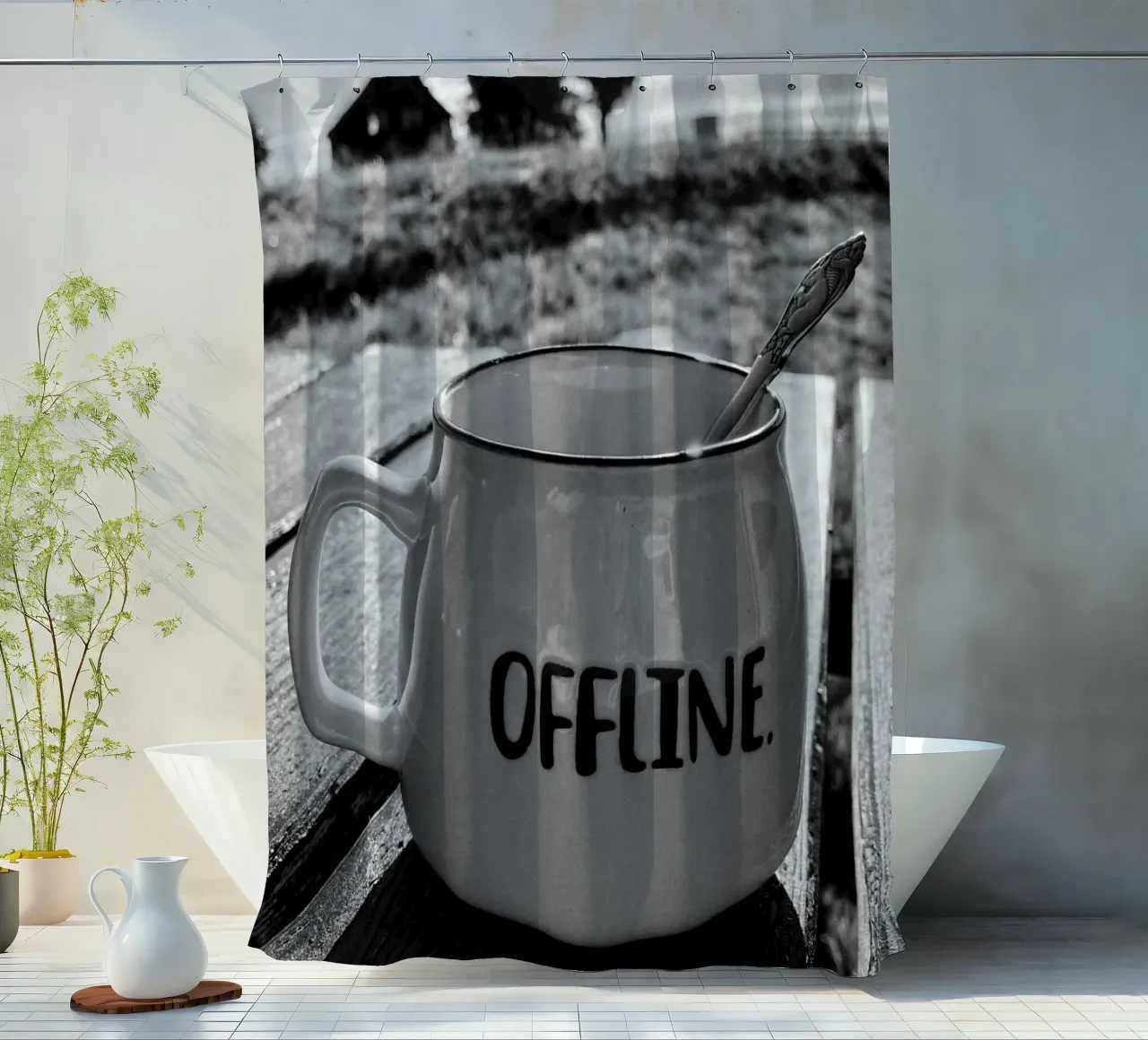 OFFLINE Duschvorhang von SMRT STUDIO