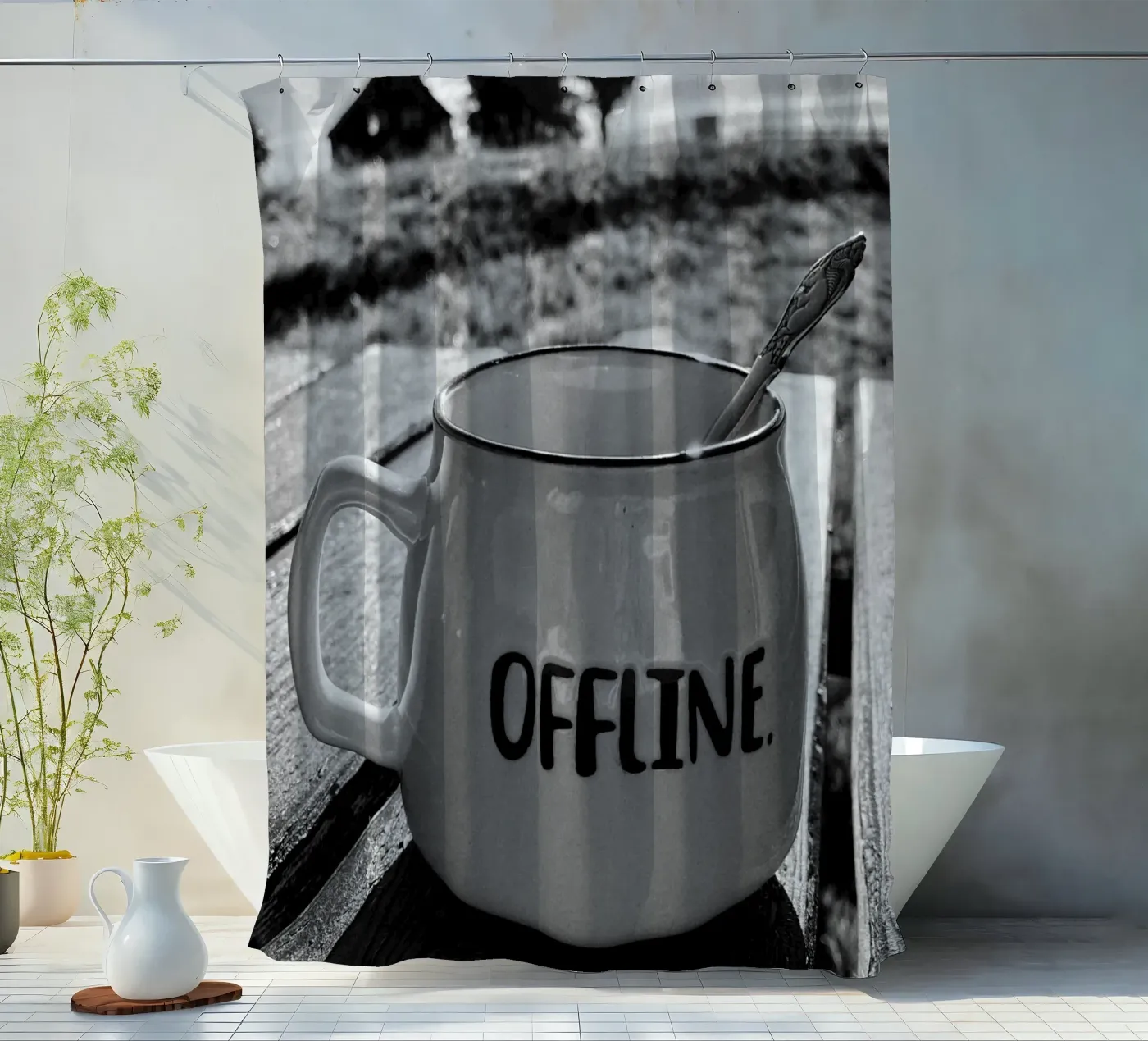 OFFLINE Duschvorhang von SMRT STUDIO