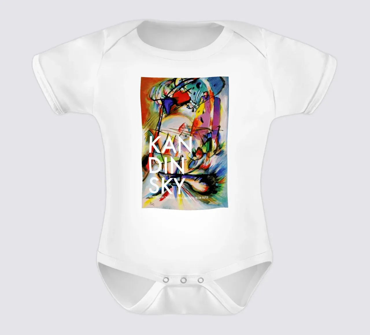 Kandinsky - Komposition Zwecklos body neonato maniche corte da Vintage by JUNIQE