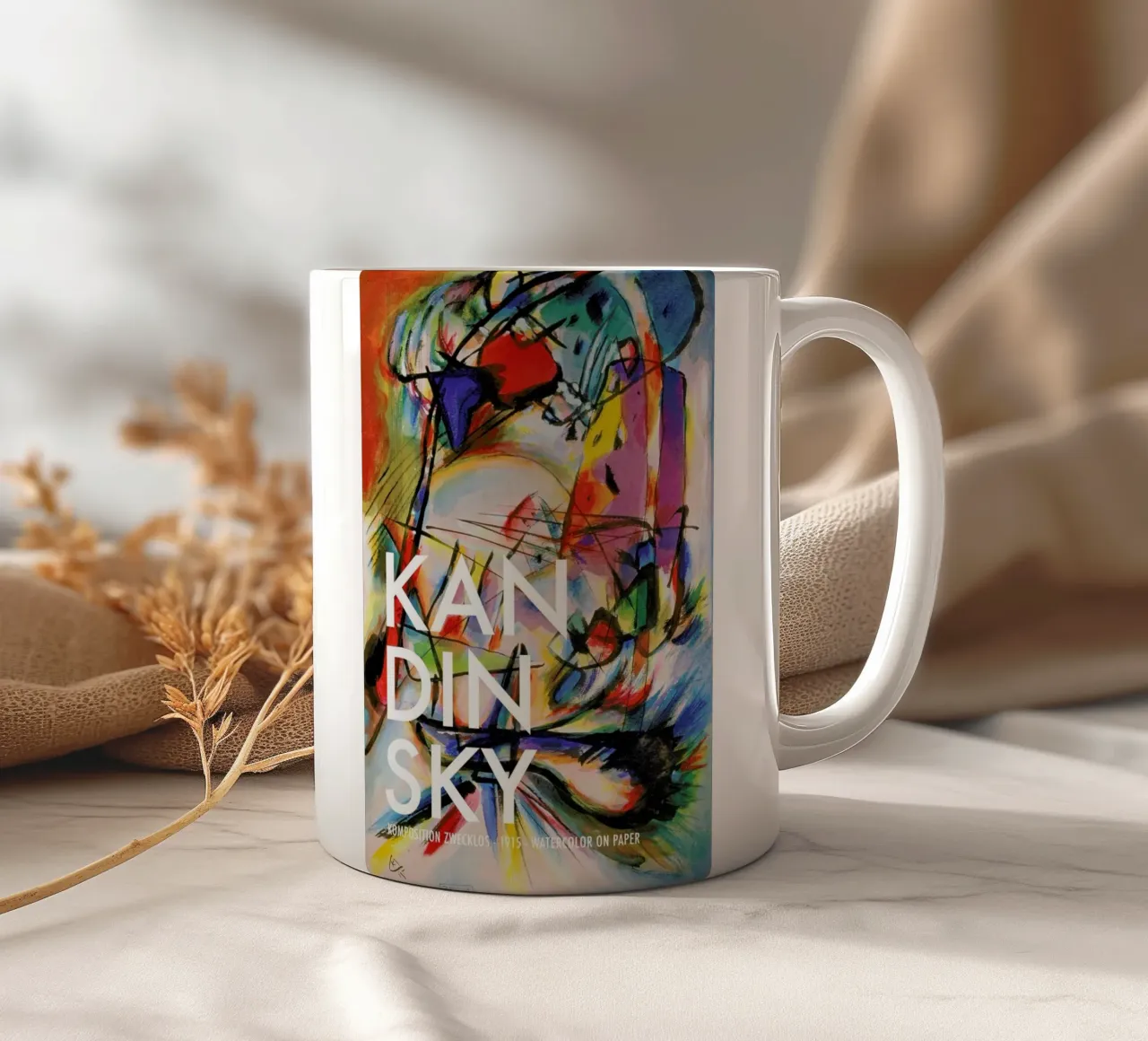 Kandinsky - Komposition Zwecklos tazza in ceramica da Vintage by JUNIQE