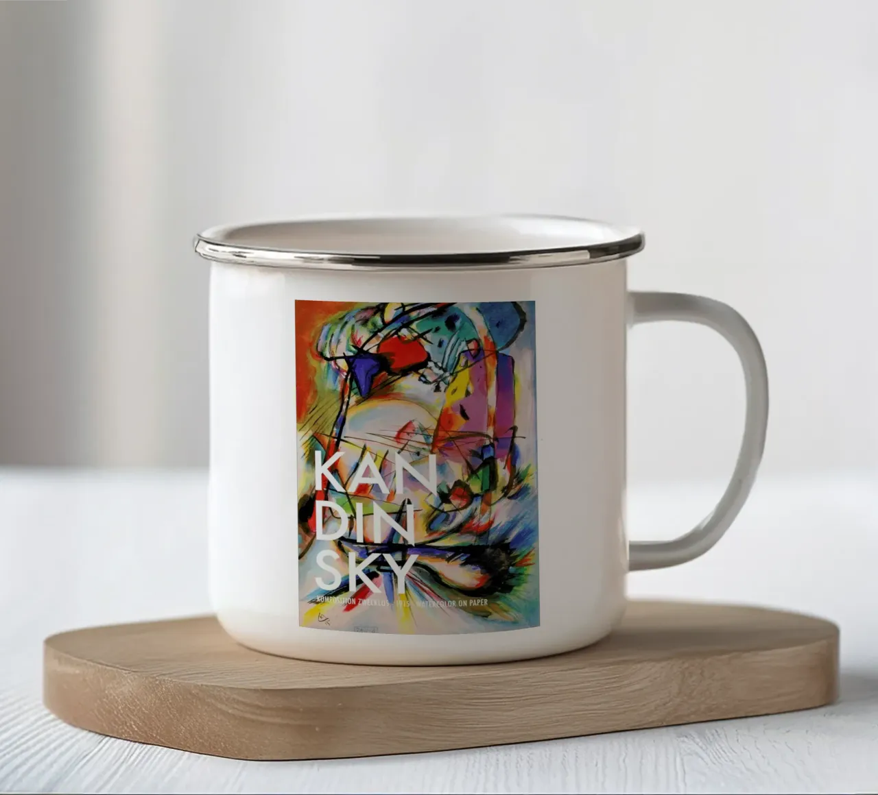 Kandinsky - Komposition Zwecklos tazza in smalto da Vintage by JUNIQE