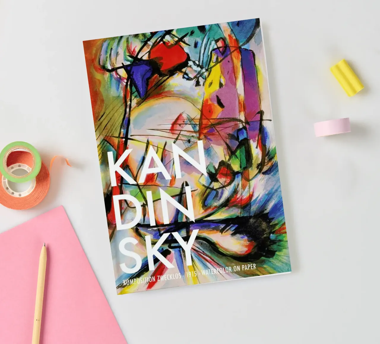 Kandinsky - Komposition Zwecklos notitieboek van Vintage by JUNIQE