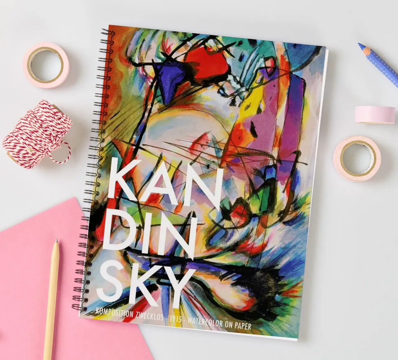 Kandinsky - Komposition Zwecklos diario ad anelli da Vintage by JUNIQE