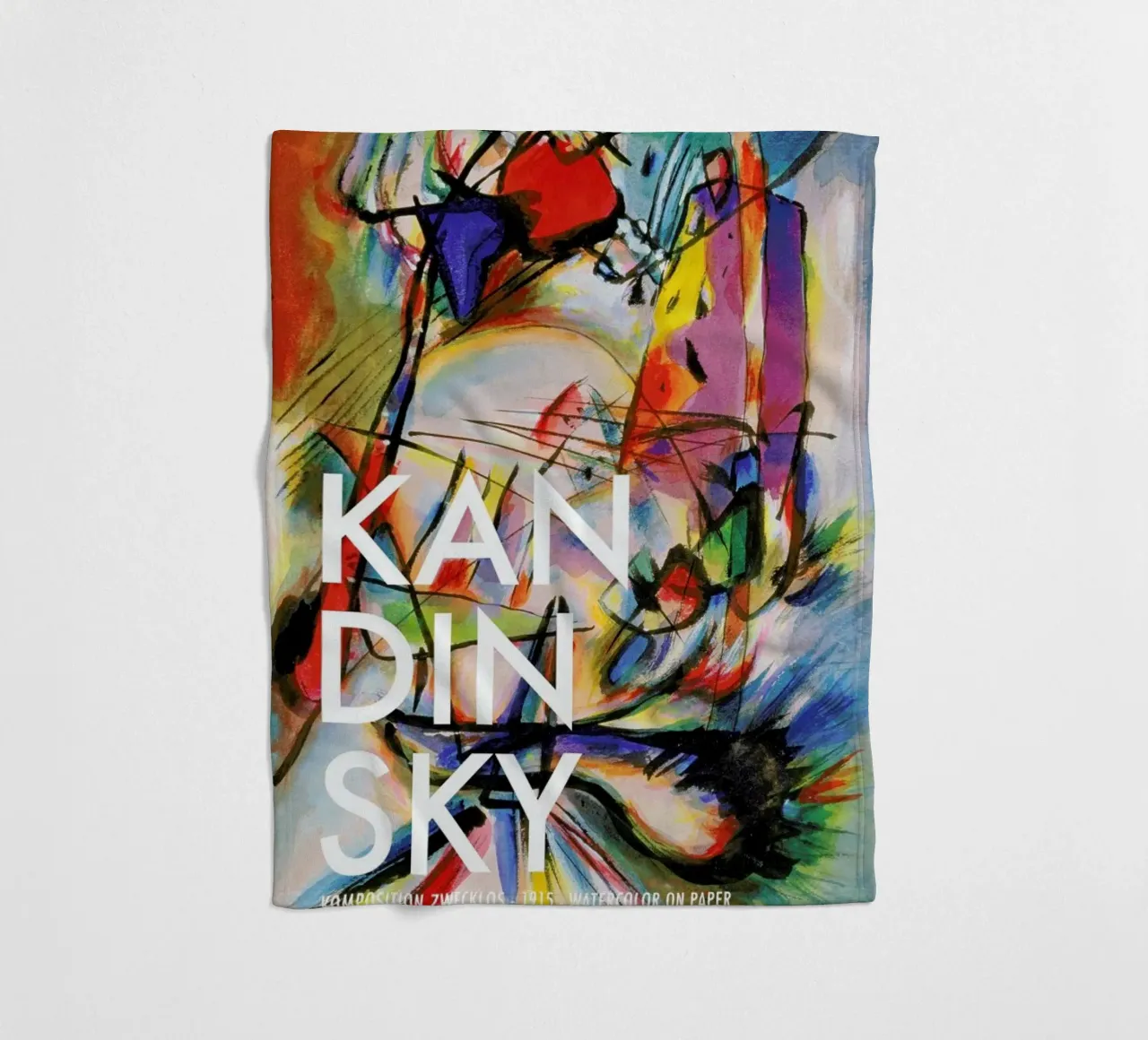 Kandinsky - Komposition Zwecklos coperta in pile da Vintage by JUNIQE