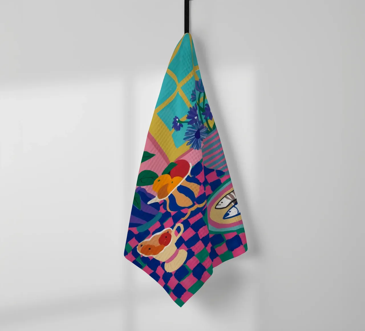 Vivacious Table Feast tea towel by Lumi Eyes