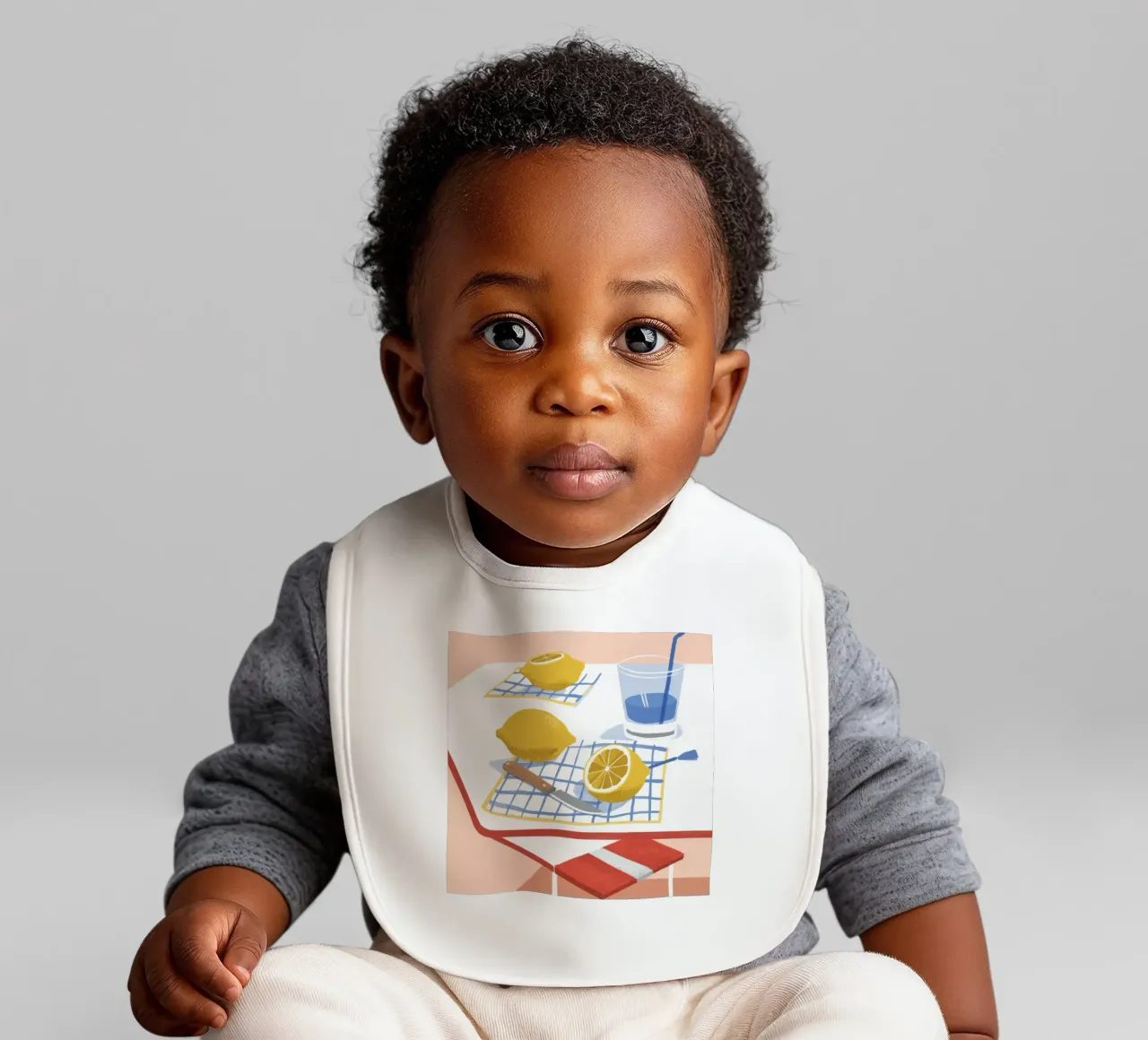 Lemonade Daydream Bright baby bib by Lumi Eyes