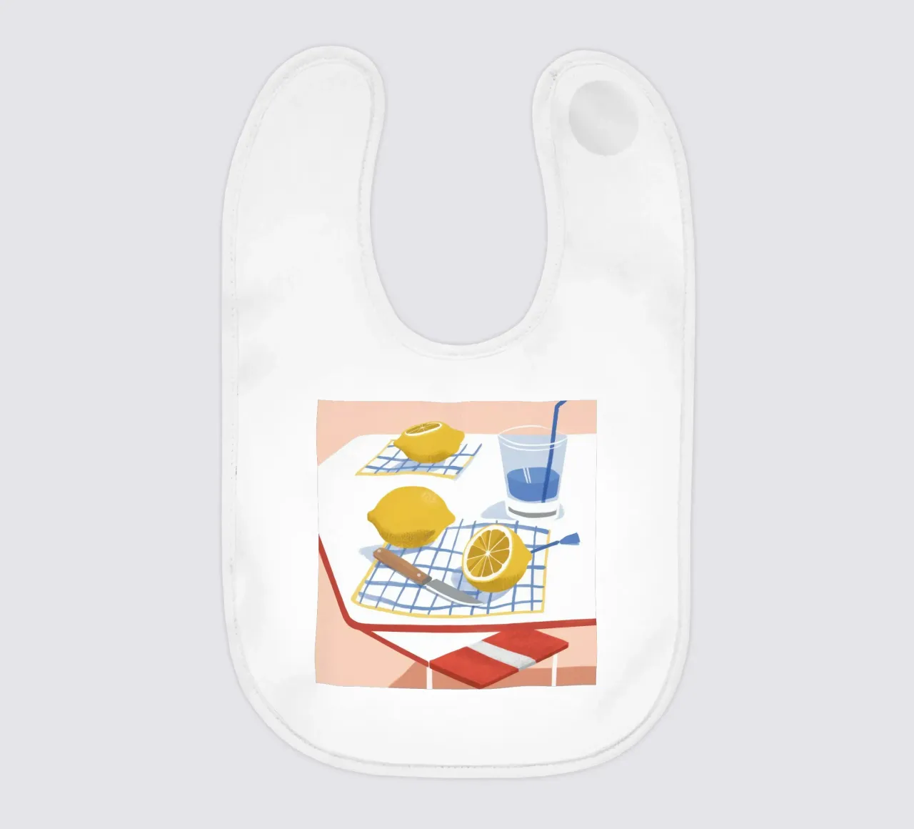Lemonade Daydream Bright baby bib by Lumi Eyes