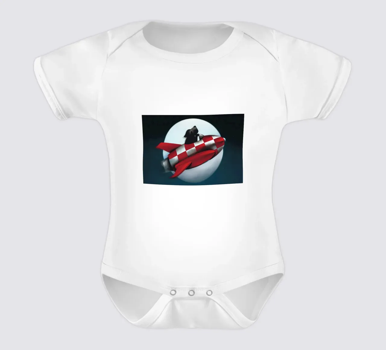 Doug Hyde to the Moon and Back short-sleeve baby romper by Spencer Farrell2