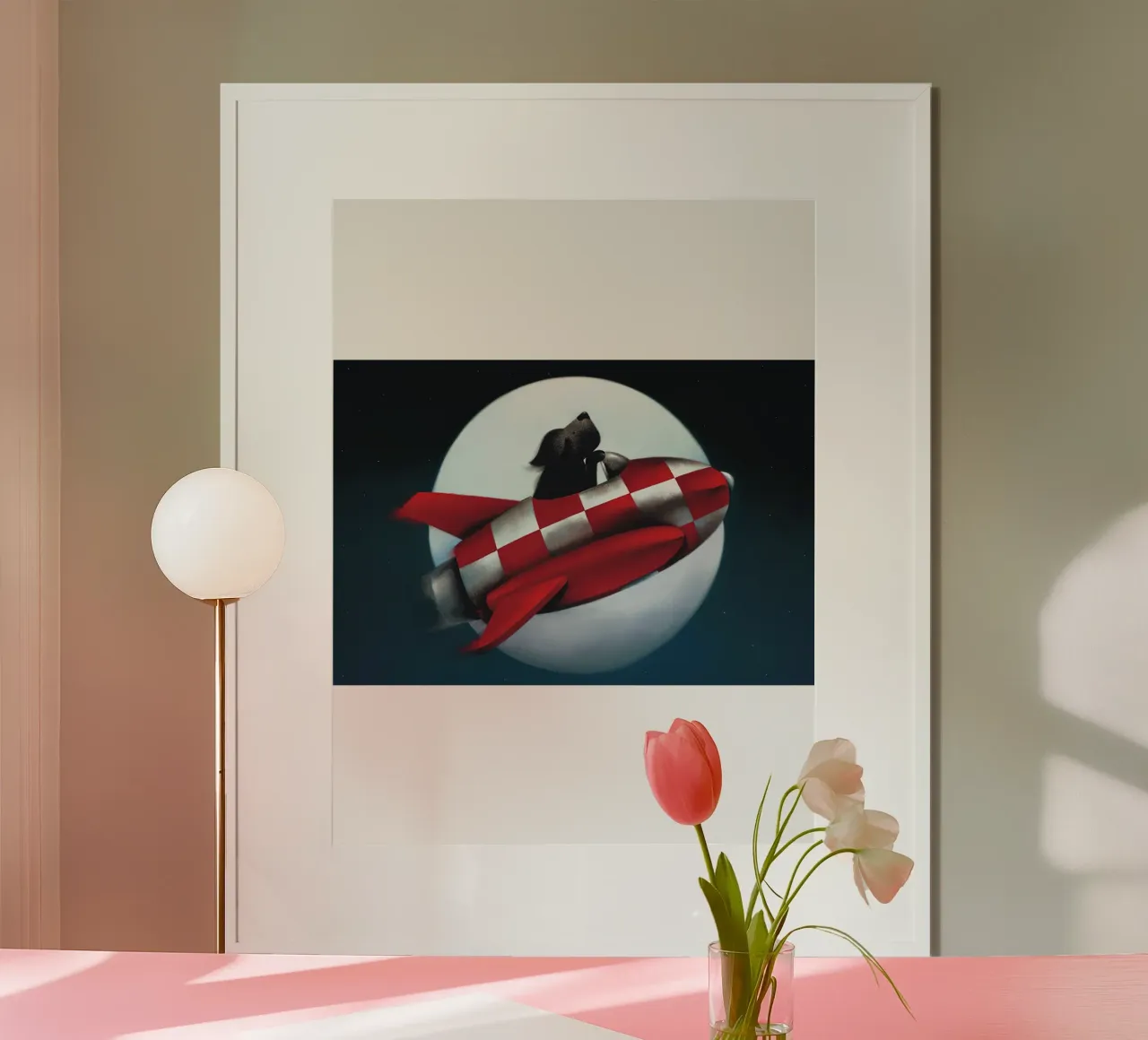 Doug Hyde zum Mond und zurück Poster mit Kunststoffrahmen von Spencer Farrell2