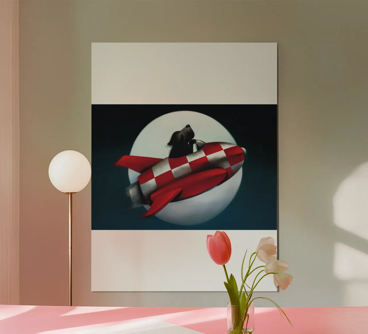 Doug Hyde zum Mond und zurück Poster mit Kunststoffrahmen von Spencer Farrell2