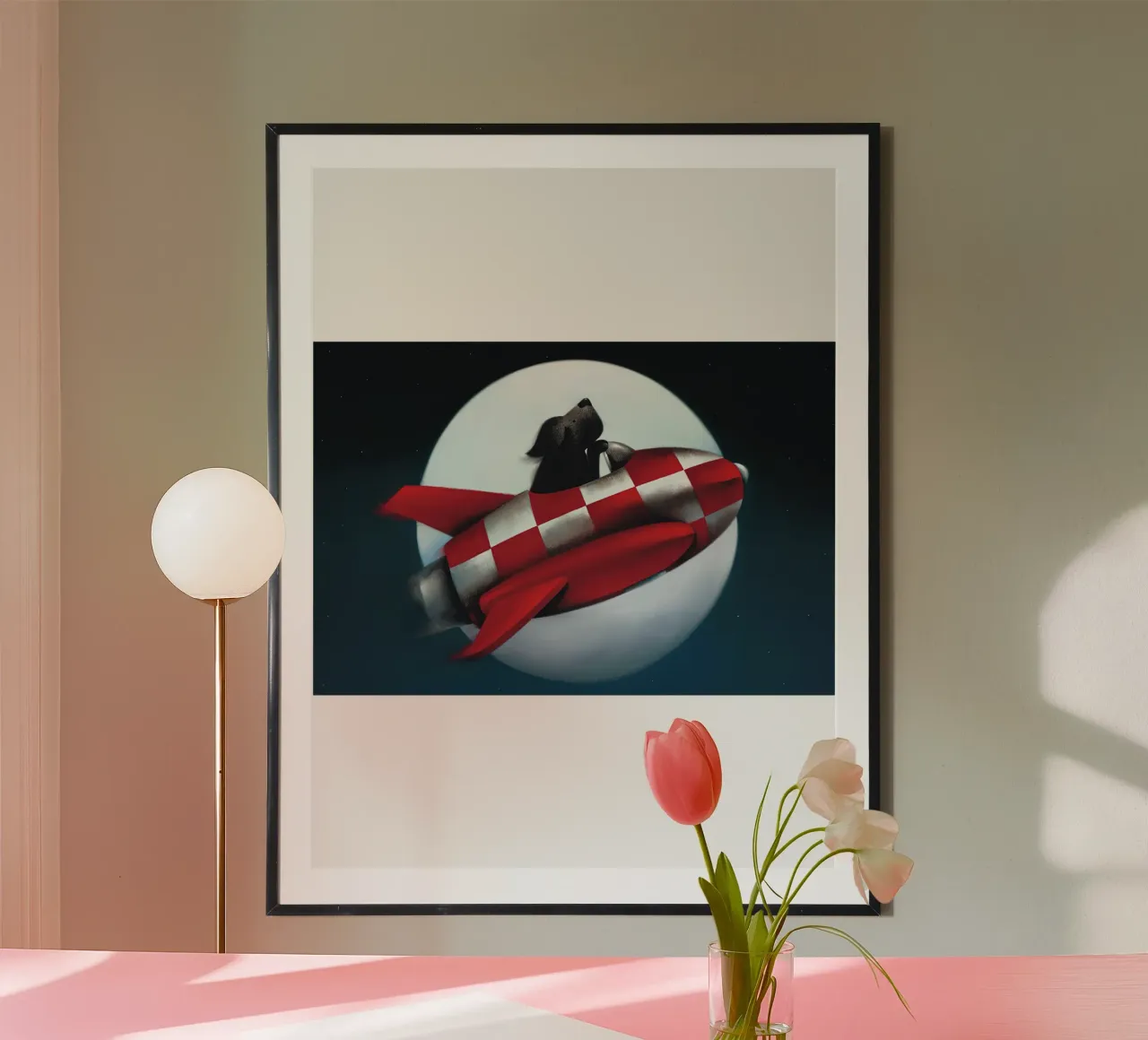 Doug Hyde zum Mond und zurück Poster mit Kunststoffrahmen von Spencer Farrell2