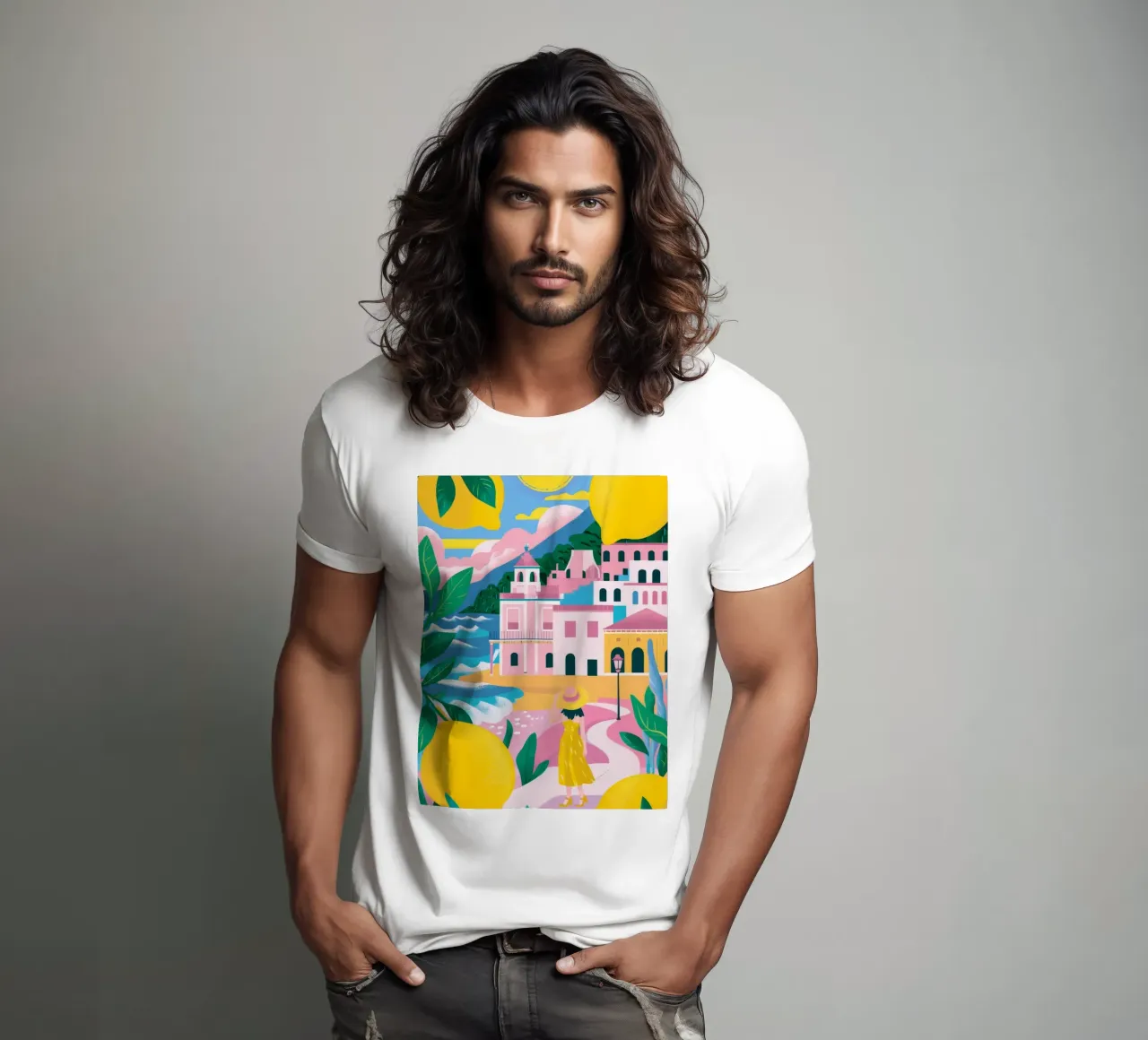 Citrus Coast Panorama t-shirt by Lumi Eyes