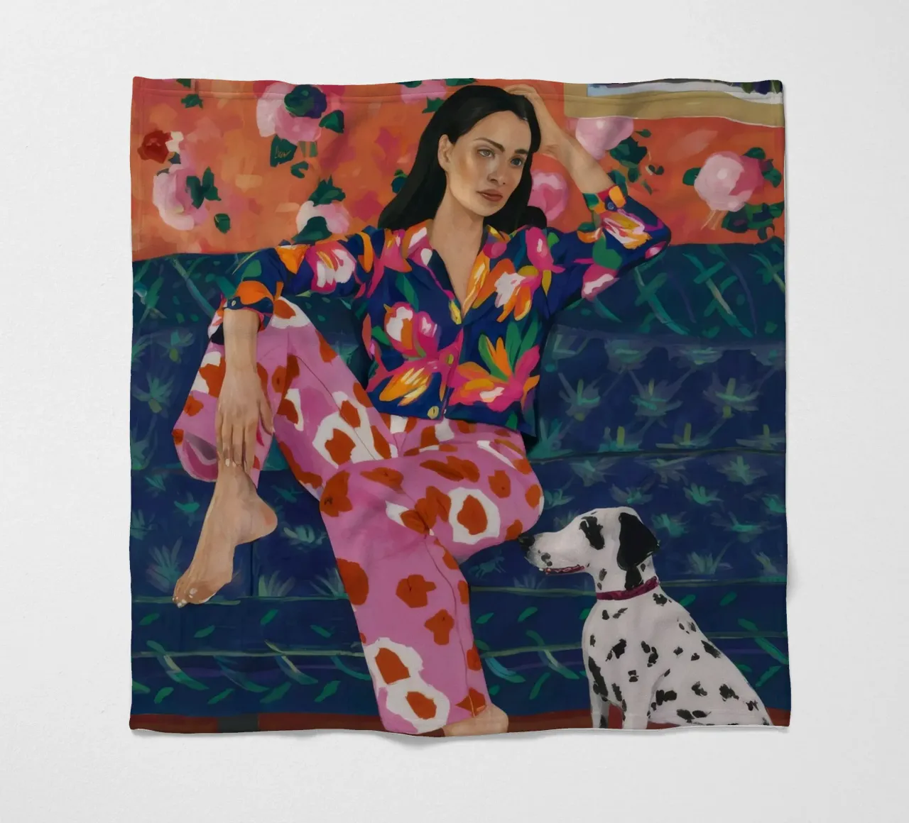 Pajama Spots Haven fleece blanket by Lumi Eyes
