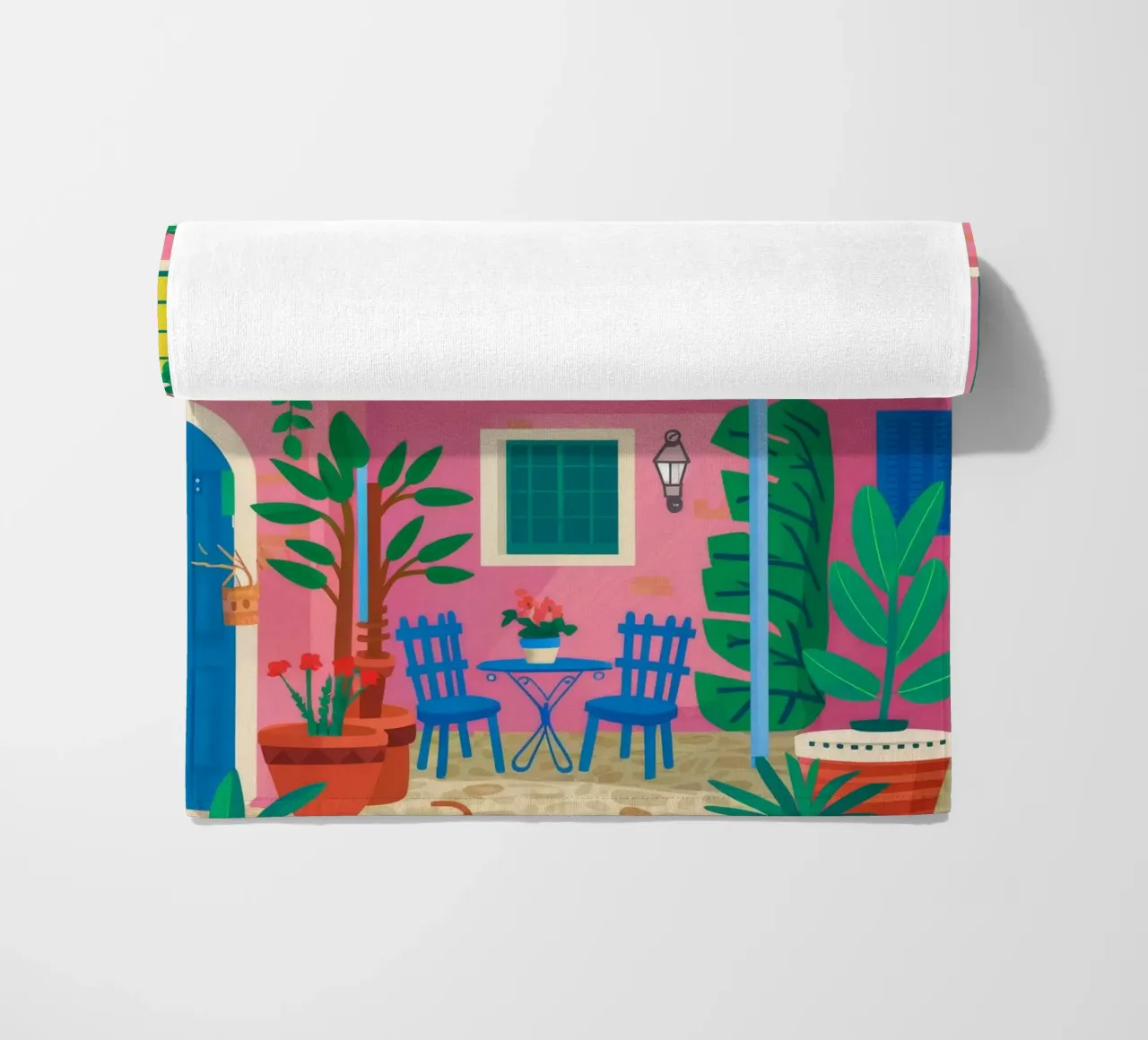 Beatitudine del balcone fucsia telo mare da Lumi Eyes