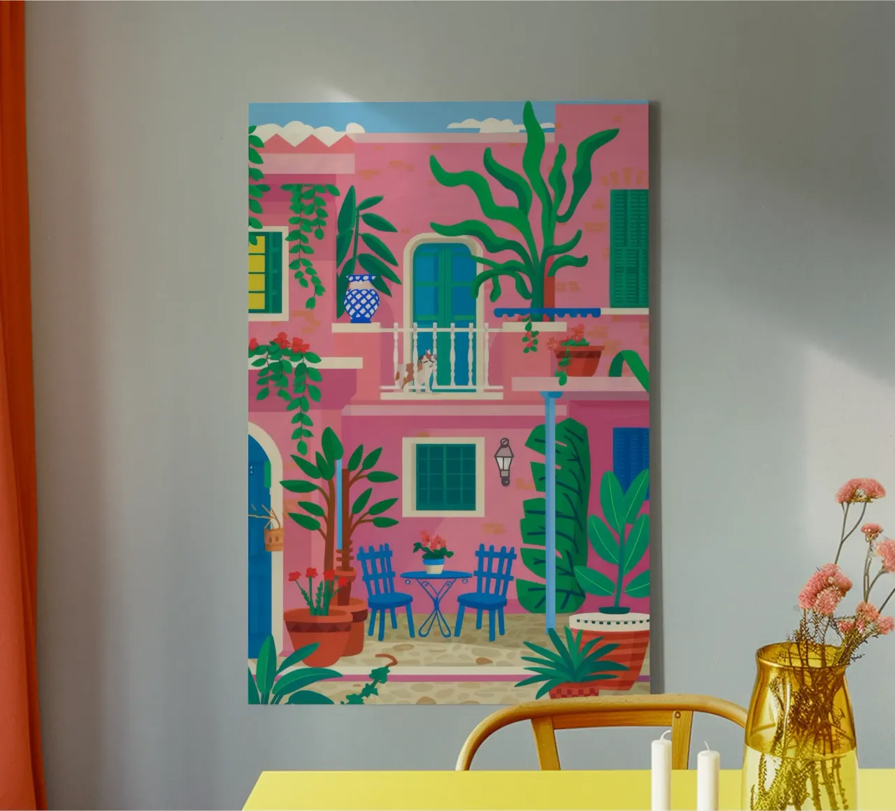 Beatitudine del balcone fucsia tela con Cornice a cassetta da Lumi Eyes