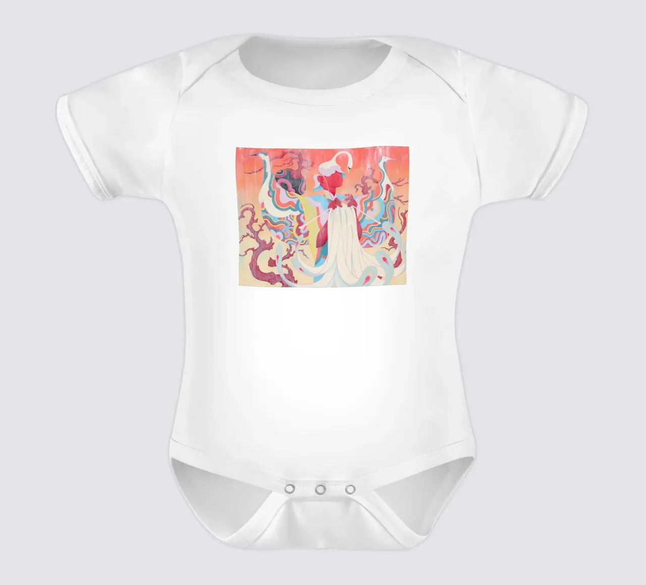 James Jean Stricken Kurzarm Babybody von Kunzeworld