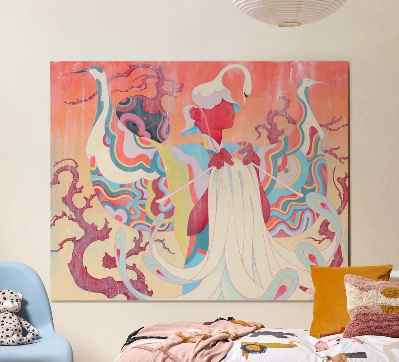 James Jean Lavorare a maglia poster con telaio in plastica da Kunzeworld