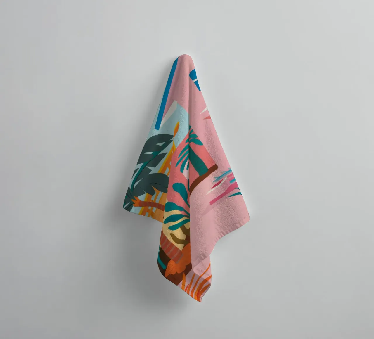 Sunset Palm Promenade towel by Lumi Eyes