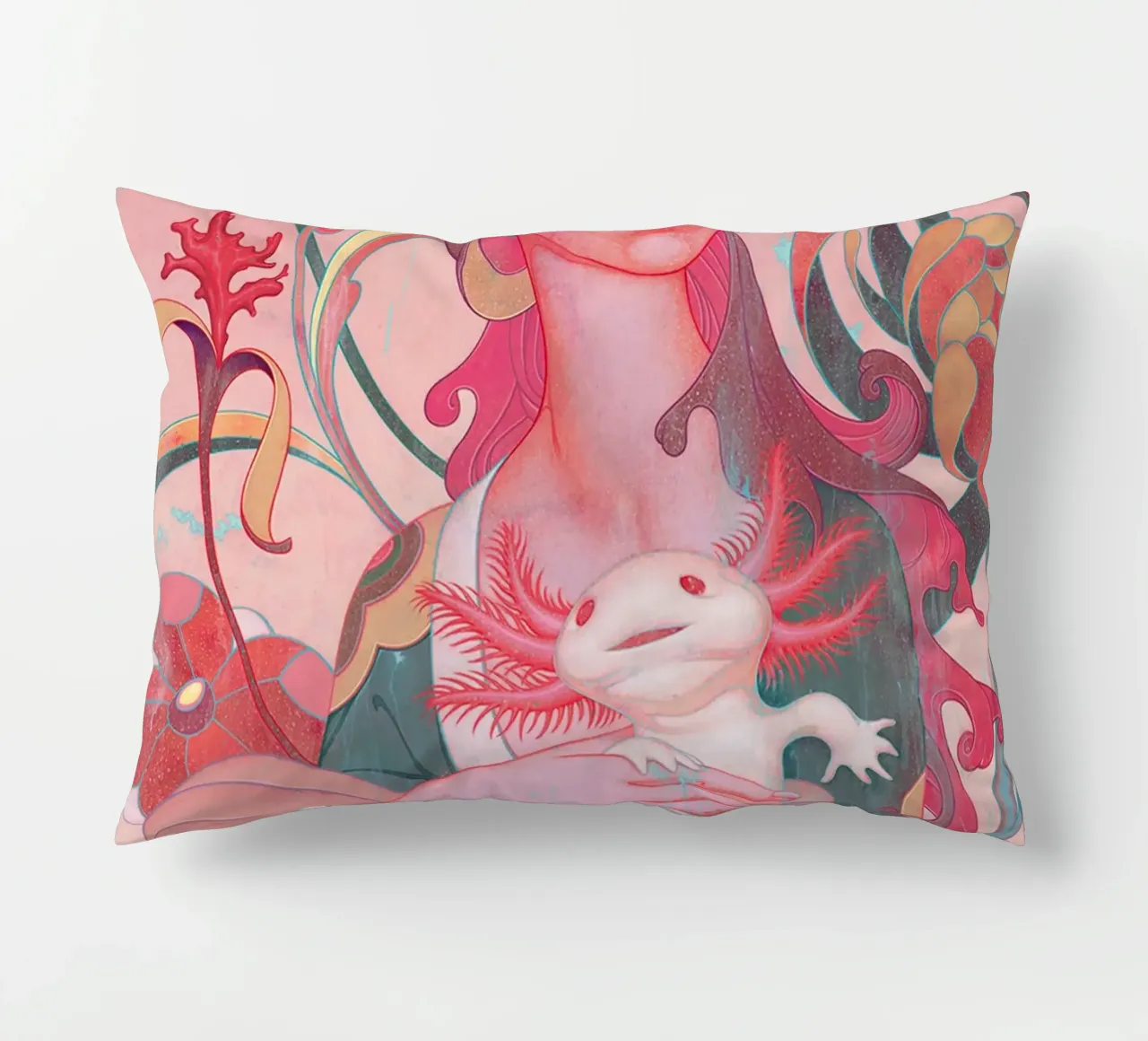 James Jean Lady con Axolotl cuscino da Kunzeworld
