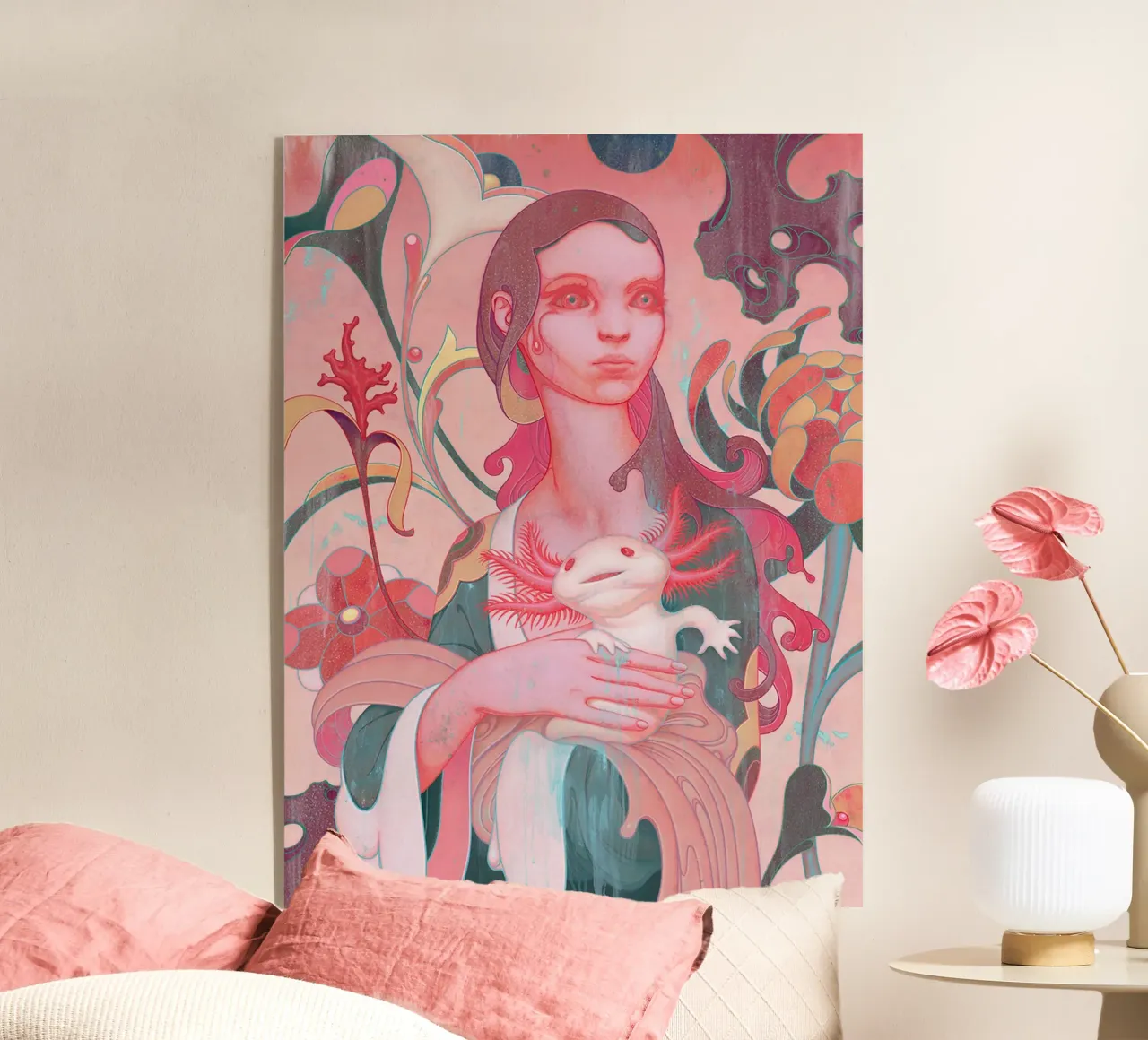 James Jean Lady with Axolotl acrylic glass by Kunzeworld