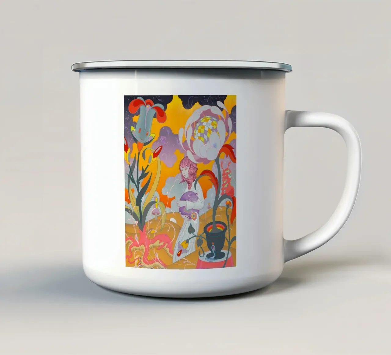 James Jean Kitten Rescue tazza in smalto da Kunzeworld