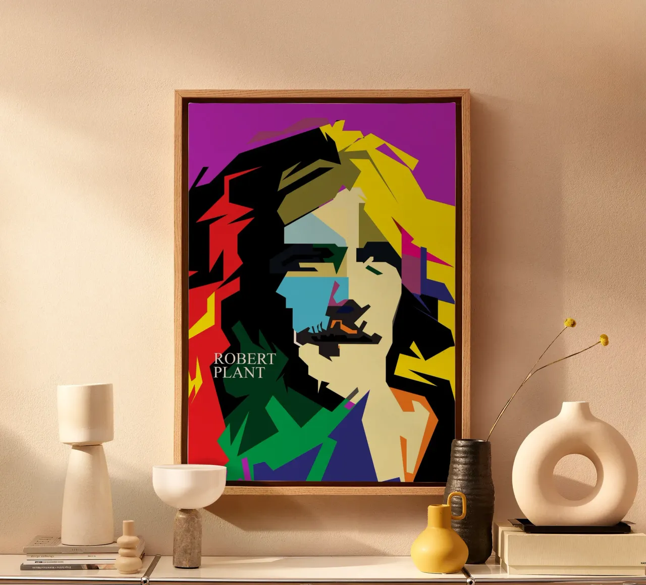 Robert Plant Cantante rock e blues WPAP Trending Now tela con Cornice a cassetta da Artkreator